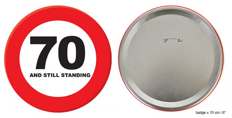 Badge "70 and still standing" - Klik op de afbeelding om het venster te sluiten