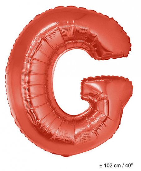 Metallic folie ballon letter G rood 102 cm - Klik op de afbeelding om het venster te sluiten