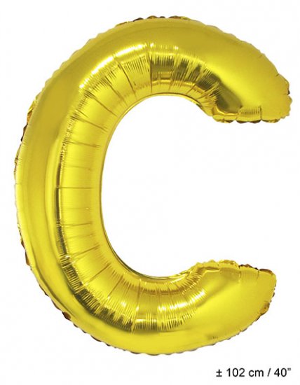 Metallic folie ballon letter C goud 102 cm - Klik op de afbeelding om het venster te sluiten
