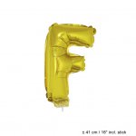 Metallic folie ballon letter F goud 40 cm op stokje
