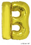 Metallic folie ballon letter B goud 102 cm