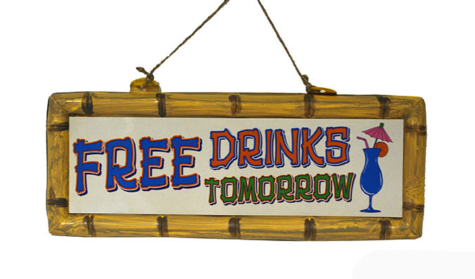 Decoratie "Free drinks" - Klik op de afbeelding om het venster te sluiten