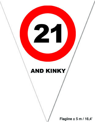 Puntvlagjes "21 and kinky" - Klik op de afbeelding om het venster te sluiten