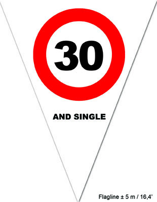 Puntvlagjes "30 and single" - Klik op de afbeelding om het venster te sluiten