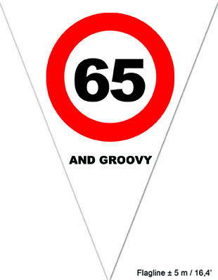 Puntvlagjes "65 and groovy" - Klik op de afbeelding om het venster te sluiten